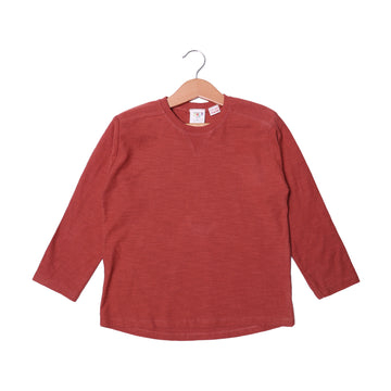 YOLO MAROON PLAIN ROUND NECK FULL SLEEVES T-SHIRT